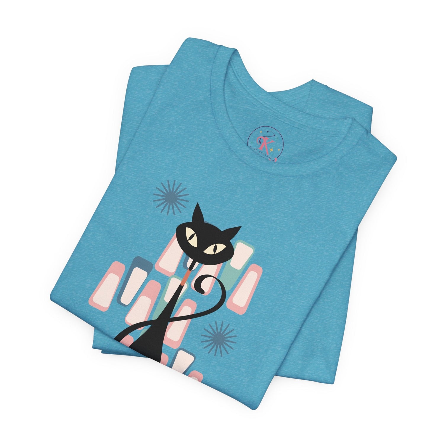 Kate McEnroe New York Retro Atomic Kitschy Cat Tee, Mid Century Modern Retro Geometric T - shirtT - Shirts24674518607321802080