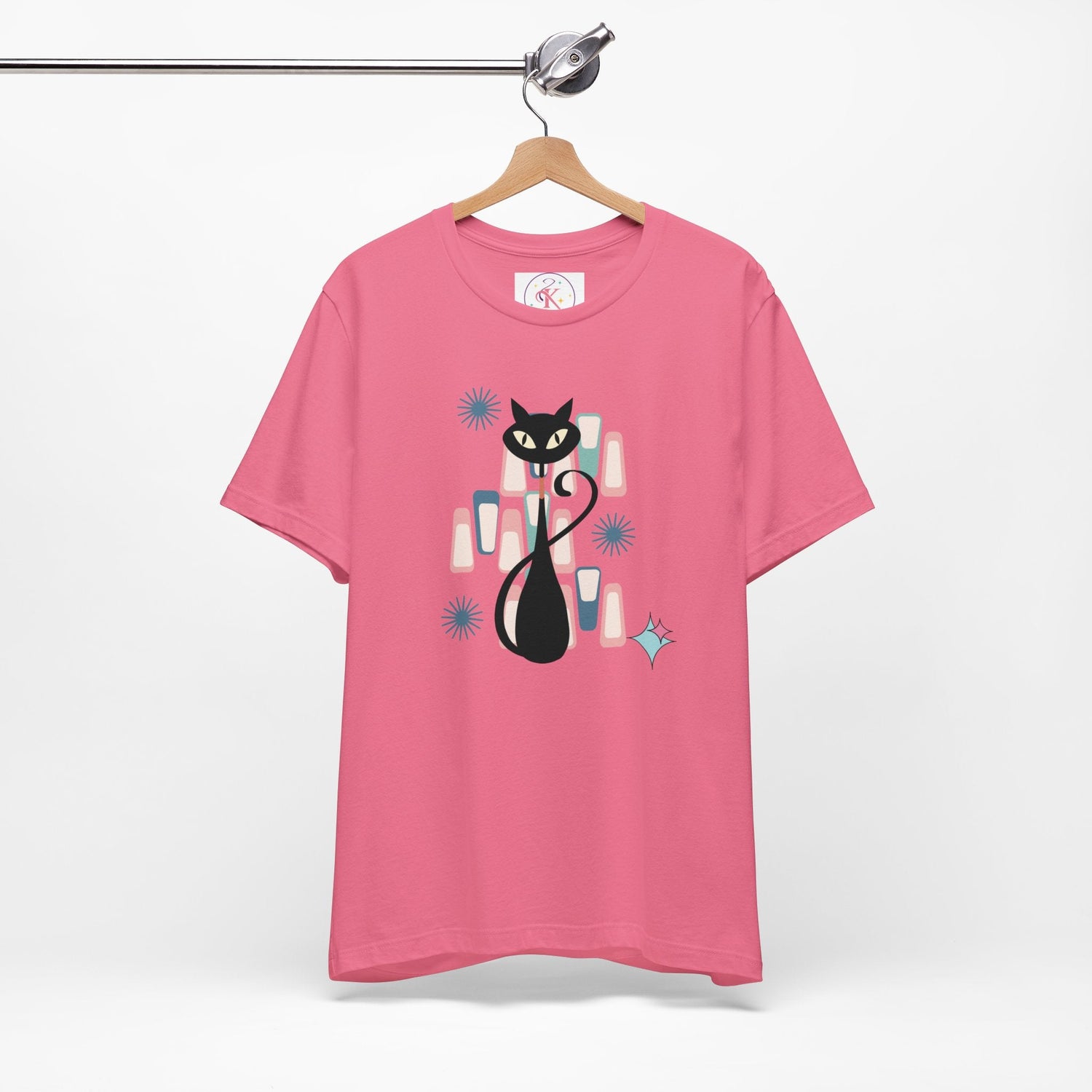 Kate McEnroe New York Retro Atomic Kitschy Cat Tee, Mid Century Modern Retro Geometric T - shirtT - Shirts24674518607321802080