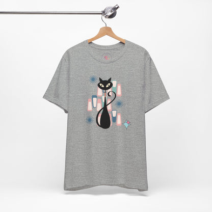 Kate McEnroe New York Retro Atomic Kitschy Cat Tee, Mid Century Modern Retro Geometric T - shirtT - Shirts24674518607321802080