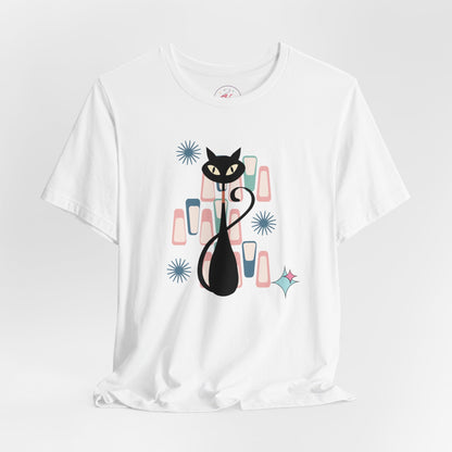 Kate McEnroe New York Retro Atomic Kitschy Cat Tee, Mid Century Modern Retro Geometric T - shirtT - Shirts24674518607321802080