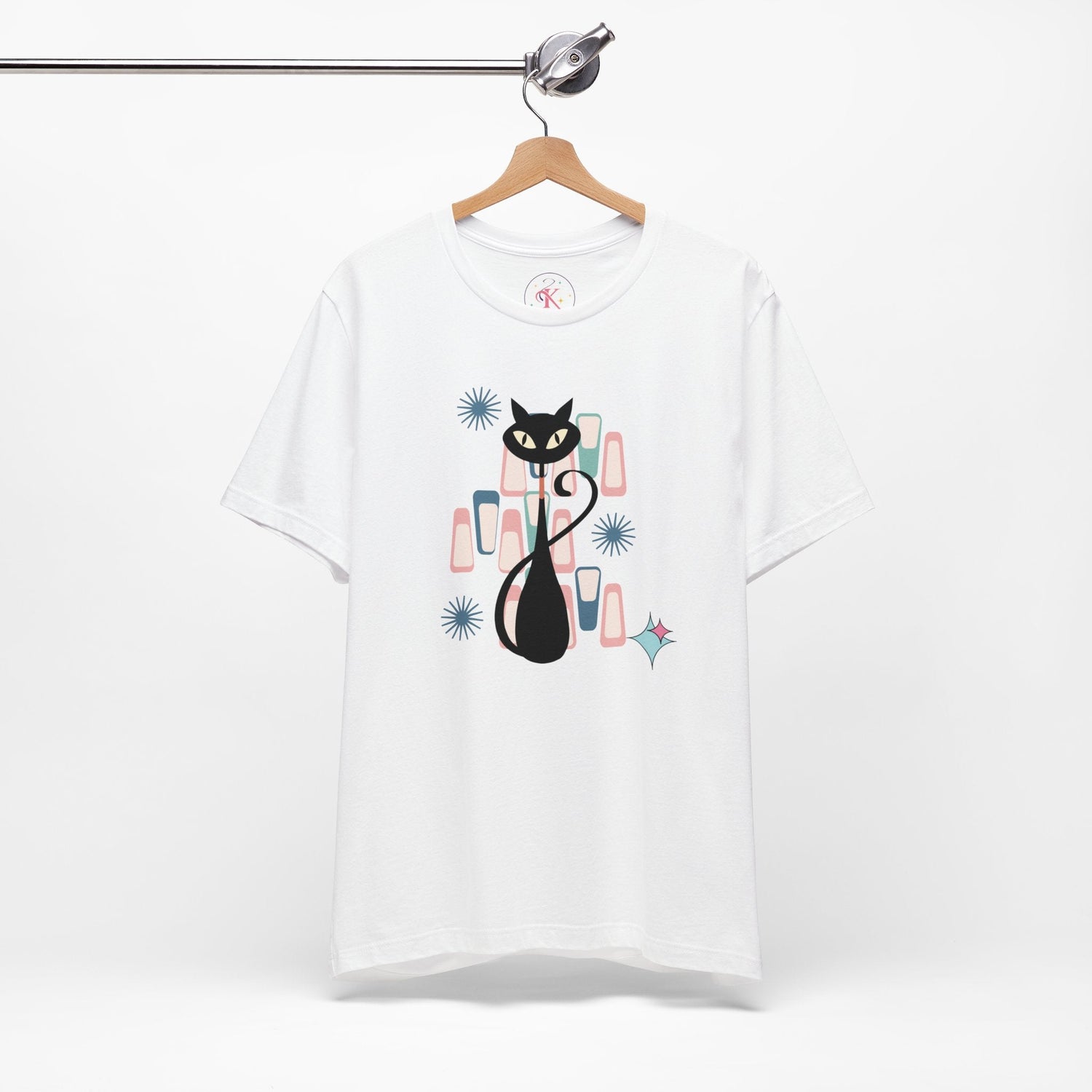 Kate McEnroe New York Retro Atomic Kitschy Cat Tee, Mid Century Modern Retro Geometric T - shirtT - Shirts24674518607321802080