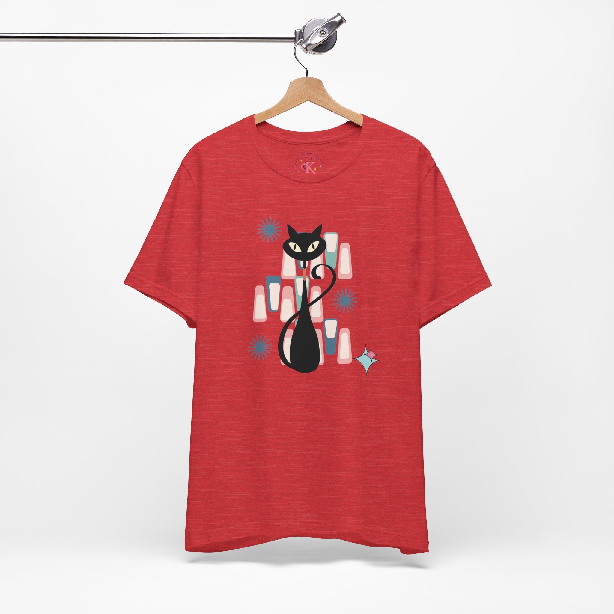 Kate McEnroe New York Retro Atomic Kitschy Cat Tee, Mid Century Modern Retro Geometric T - shirtT - Shirts24674518607321802080