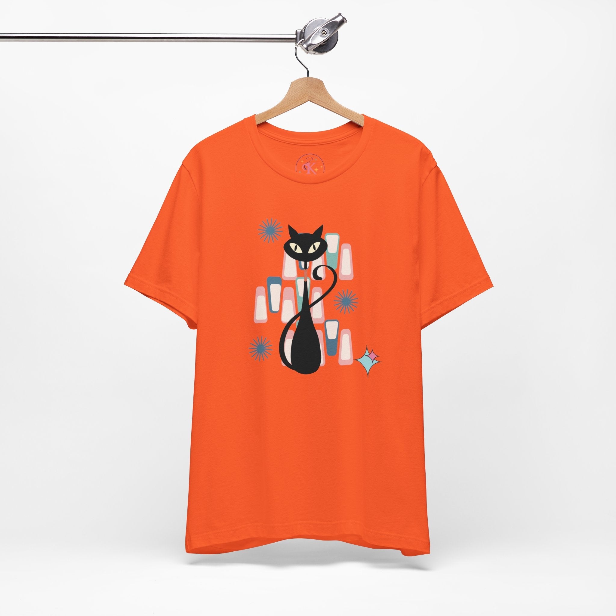 Kate McEnroe New York Retro Atomic Kitschy Cat Tee, Mid Century Modern Retro Geometric T - shirtT - Shirts24674518607321802080