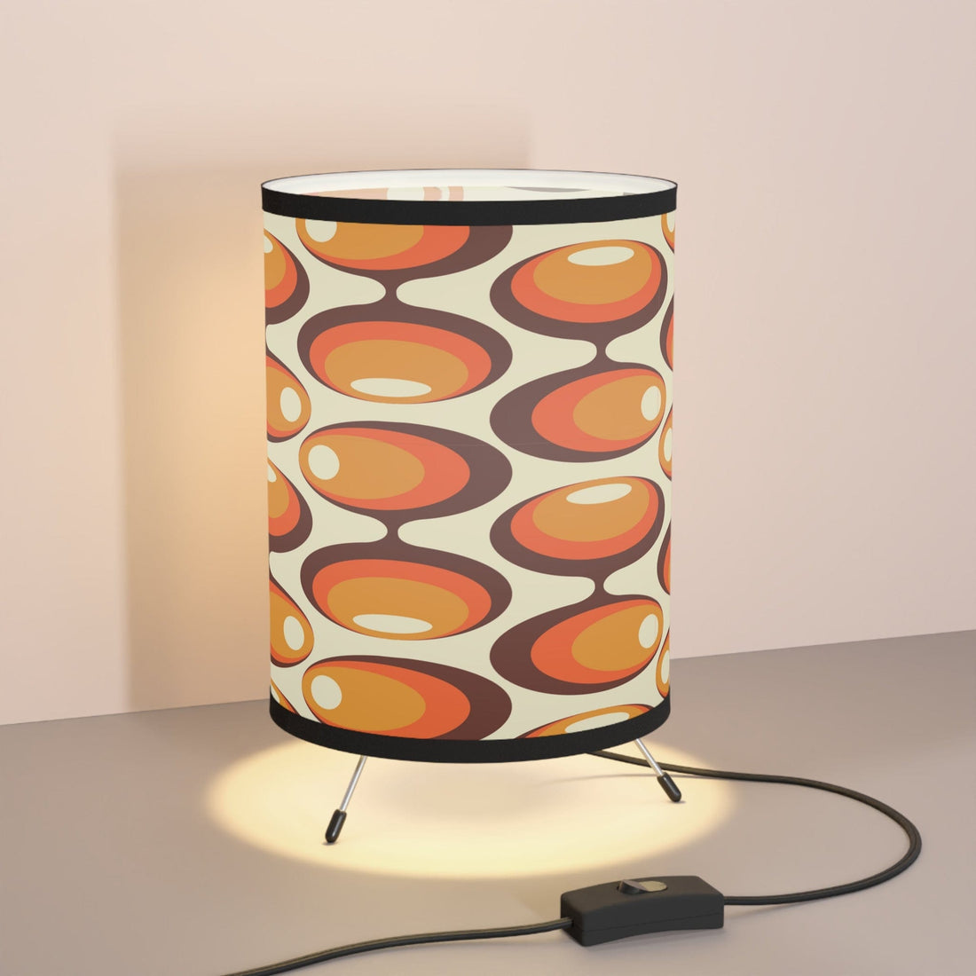 Kate McEnroe New York Retro Atomic Orbs Tripod Lamp, Mid Century Modern Orange, Brown, Yellow Bedside Accent Table Lamp, Desk Lamp - KM13649723Lamps29448795927692907294