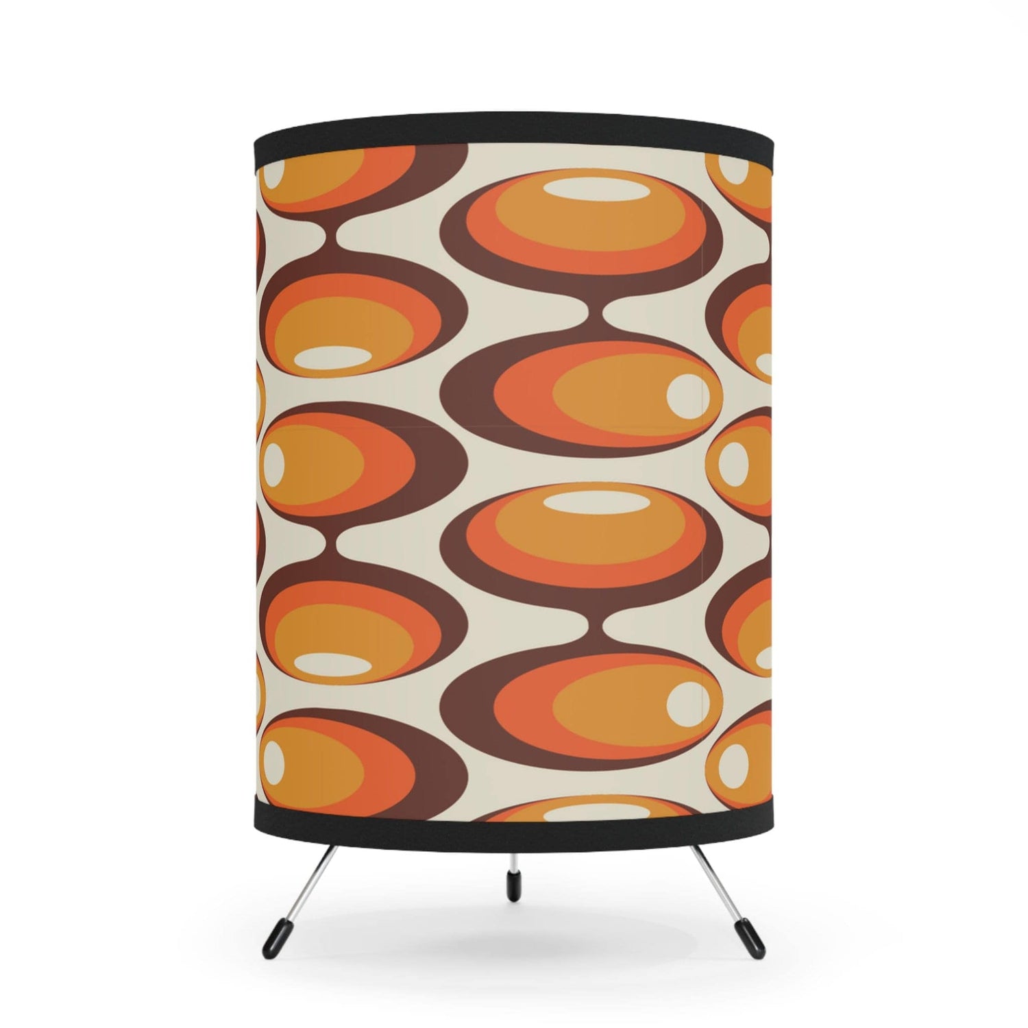 Kate McEnroe New York Retro Atomic Orbs Tripod Lamp, Mid Century Modern Orange, Brown, Yellow Bedside Accent Table Lamp, Desk Lamp - KM13649723Lamps29448795927692907294