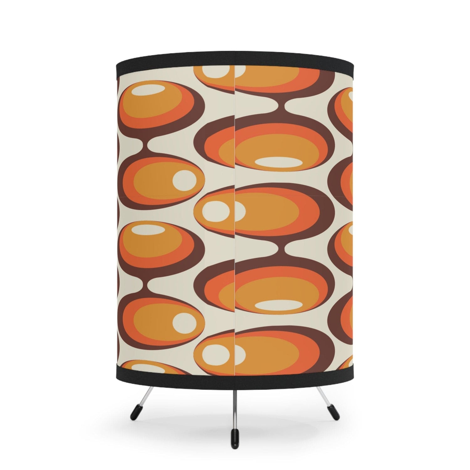 Kate McEnroe New York Retro Atomic Orbs Tripod Lamp, Mid Century Modern Orange, Brown, Yellow Bedside Accent Table Lamp, Desk Lamp - KM13649723Lamps29448795927692907294