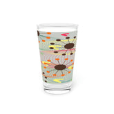 Kate McEnroe New York Retro Atomic Starburst Boomerang Pint Glass, Mid Century Modern Geometric Gray, Pink, Orange, Yellow Drinkware, MCM Shaker Glass, Beer GlassBeer Glasses10955059267608630785