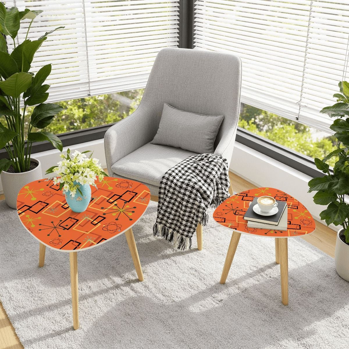 Kate McEnroe New York Retro Atomic Starburst Geometric Mid Century Modern Nesting TablesNesting TablesthY57F0ZfS