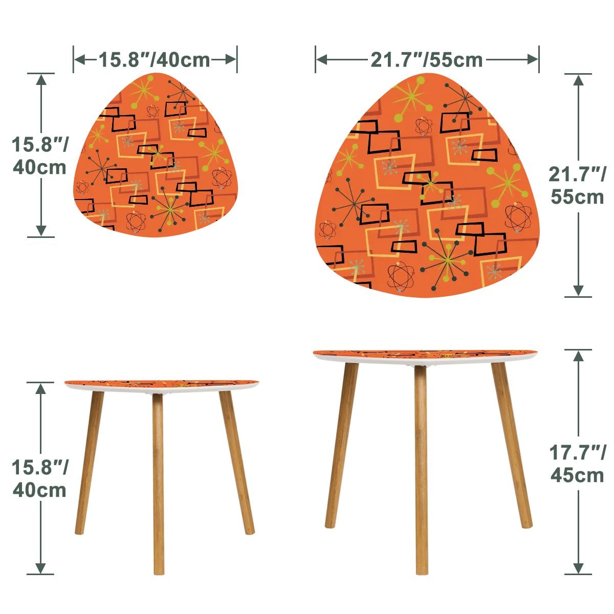 Kate McEnroe New York Retro Atomic Starburst Geometric Mid Century Modern Nesting TablesNesting TablesthY57F0ZfS