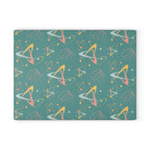 Kate McEnroe New York Retro Atomic Starburst Glass Cutting Board, 50s Mid Century Modern Teal, Pink, Yellow Boomerang Tempered Glass Chopping Board, Gift for MomCutting Boards43223678332635311404