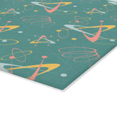 Kate McEnroe New York Retro Atomic Starburst Glass Cutting Board, 50s Mid Century Modern Teal, Pink, Yellow Boomerang Tempered Glass Chopping Board, Gift for MomCutting Boards43223678332635311404