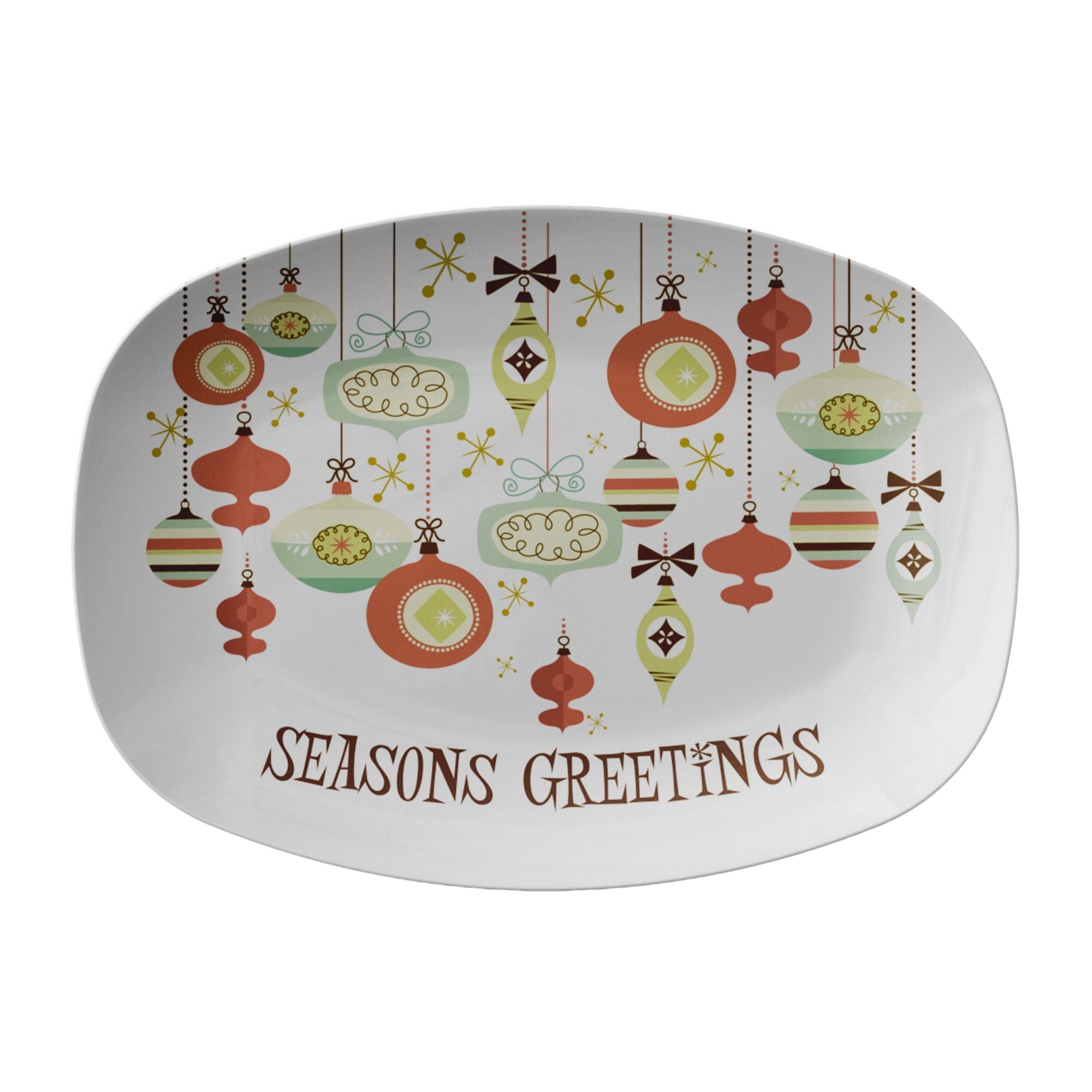 Kate McEnroe New York Retro Atomic Starburst Mid Century Christmas Ornament PlatterServing PlattersPLAT - MCM - ORN - SAG