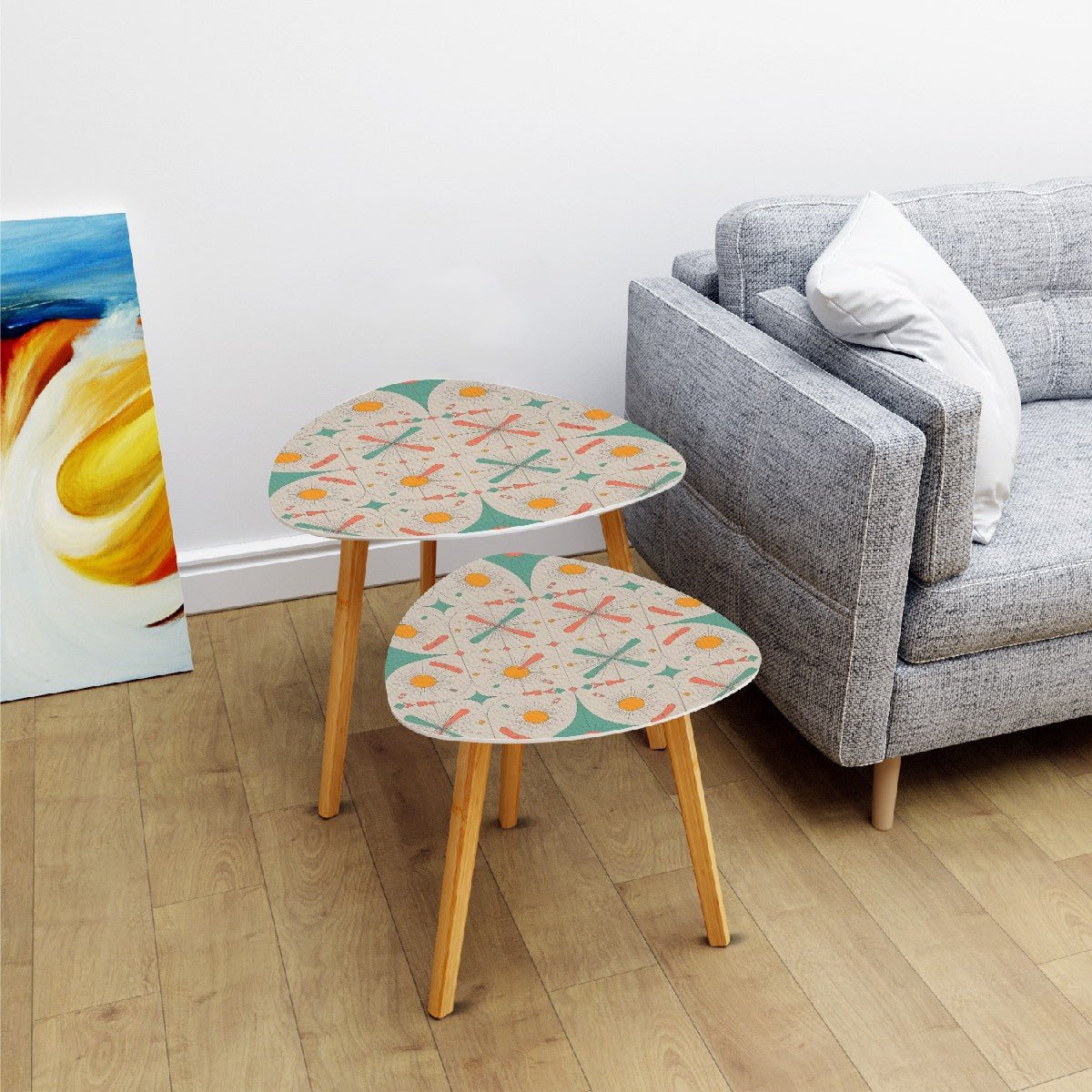Kate McEnroe New York Retro Atomic Starburst Nesting Tables, Mid Century Modern Accent SetNesting TablesWh7HdatlWb