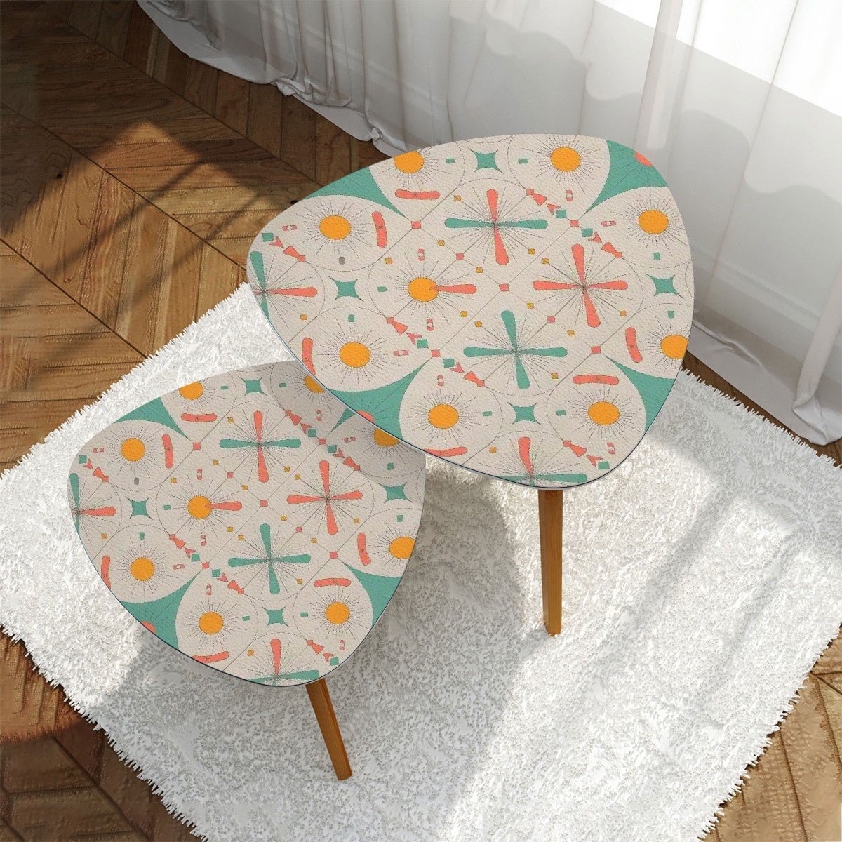 Kate McEnroe New York Retro Atomic Starburst Nesting Tables, Mid Century Modern Accent SetNesting TablesWh7HdatlWb