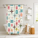 Kate McEnroe New York Retro Atomic Starburst Shower Curtain Mid Century Modern Bathroom DecorShower Curtains25623870273324978172