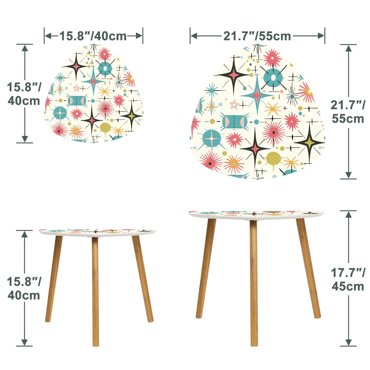 Kate McEnroe New York Retro Atomic Starburst Sputnik Mid Century Modern Nesting TablesNesting TablesjzNx18NWa6
