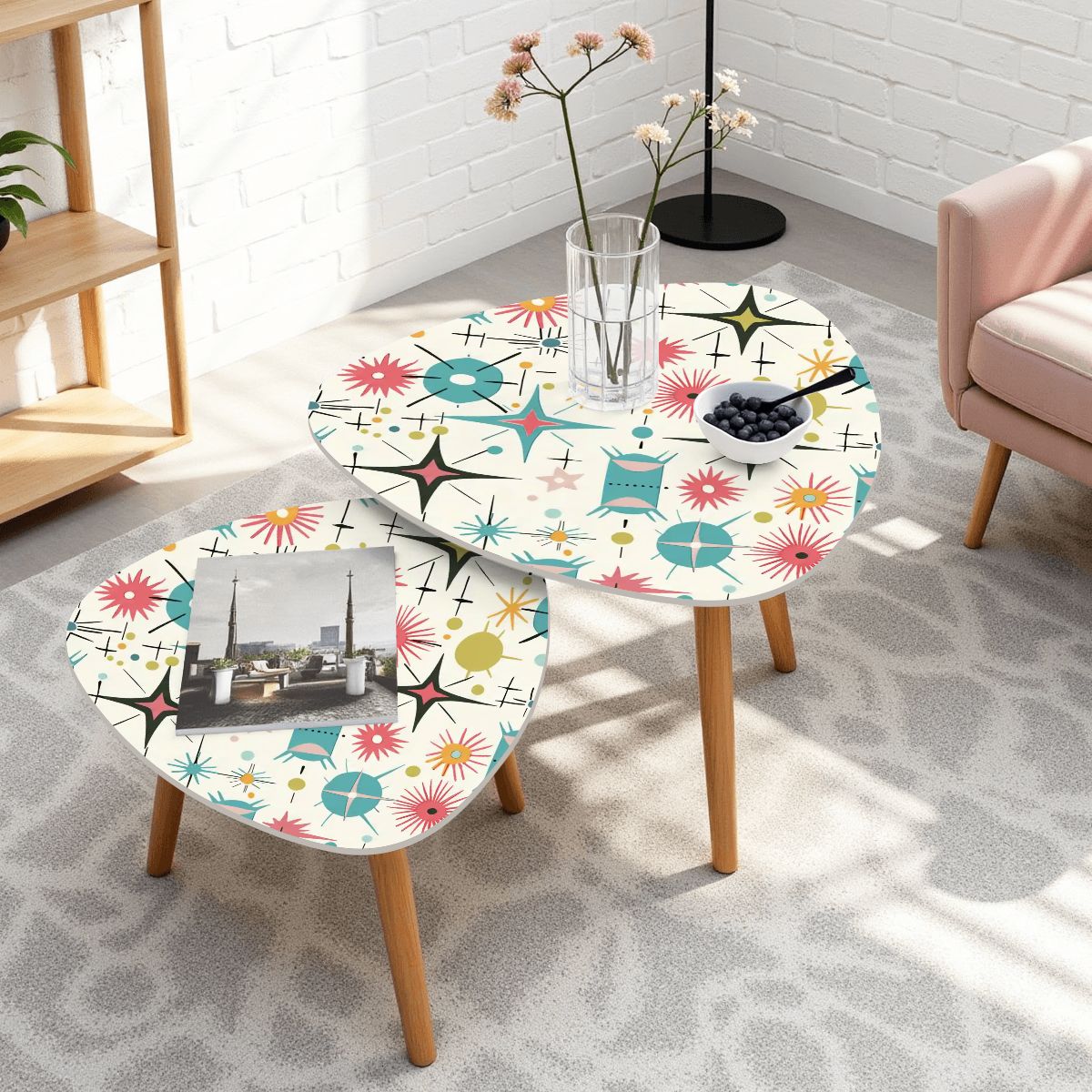 Kate McEnroe New York Retro Atomic Starburst Sputnik Mid Century Modern Nesting TablesNesting TablesjzNx18NWa6