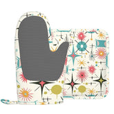 Kate McEnroe New York Retro Atomic Starburst Sputnik Mid Century Modern Oven Mitts and Pot Holders SetsOven Mitts & Pot Holder SetWNjQoeJRXW