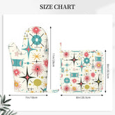 Kate McEnroe New York Retro Atomic Starburst Sputnik Mid Century Modern Oven Mitts and Pot Holders SetsOven Mitts & Pot Holder SetWNjQoeJRXW