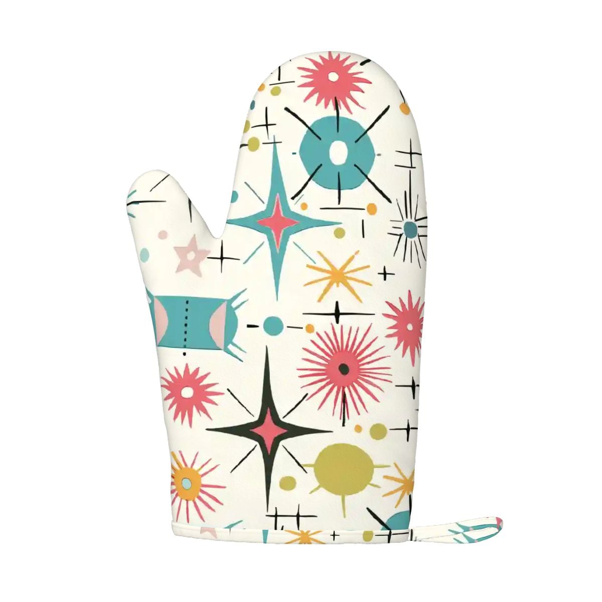 Kate McEnroe New York Retro Atomic Starburst Sputnik Mid Century Modern Oven Mitts and Pot Holders SetsOven Mitts &amp; Pot Holder SetWNjQoeJRXW