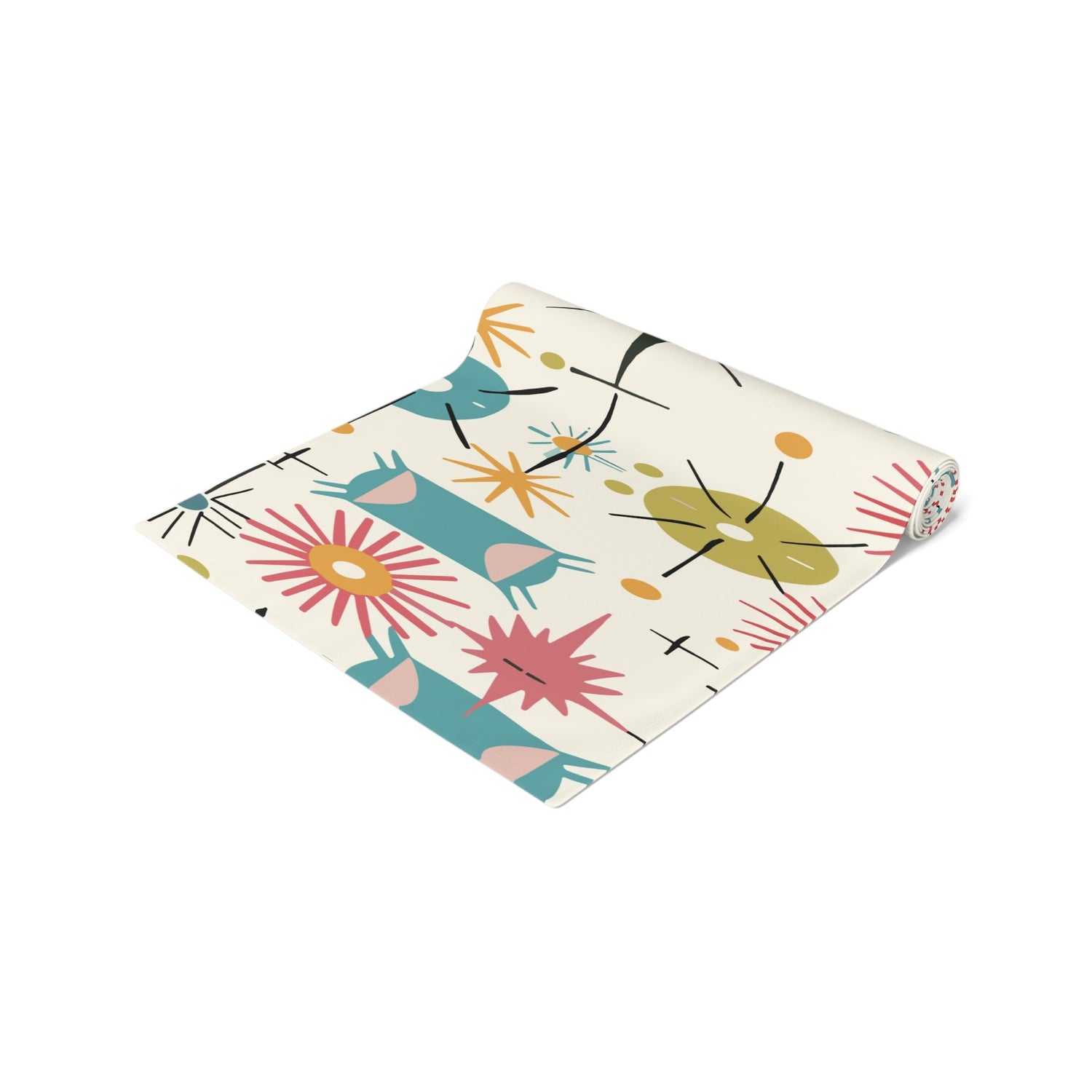 Kate McEnroe New York Retro Atomic Starburst Table Runner Mid Century Modern Dining Table LinensTable Runners39478693400367667217