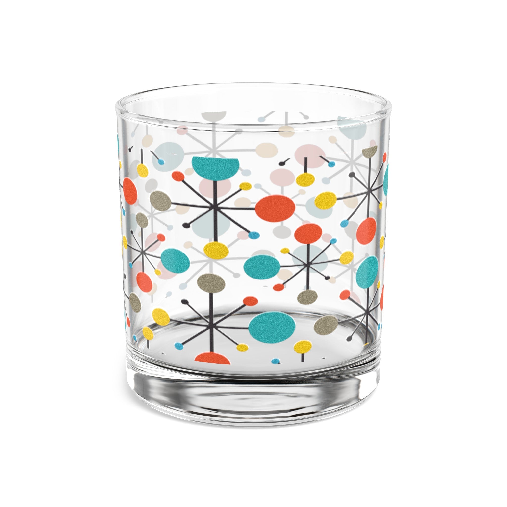 Kate McEnroe New York Retro Atomic Starburst Whiskey Glass, Mid Century Modern Old Fashioned Lowball, 10oz Rocks Glass, MCM BarwareCocktail Glasses12894316790921976461
