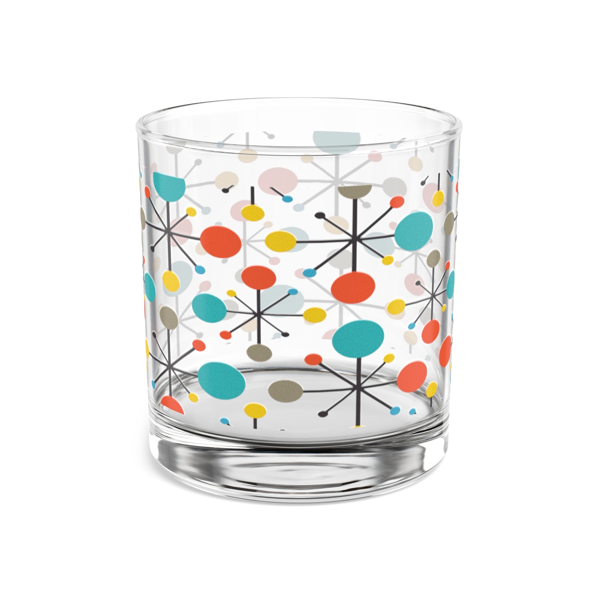 Kate McEnroe New York Retro Atomic Starburst Whiskey Glass, Mid Century Modern Old Fashioned Lowball, 10oz Rocks Glass, MCM BarwareCocktail Glasses12894316790921976461