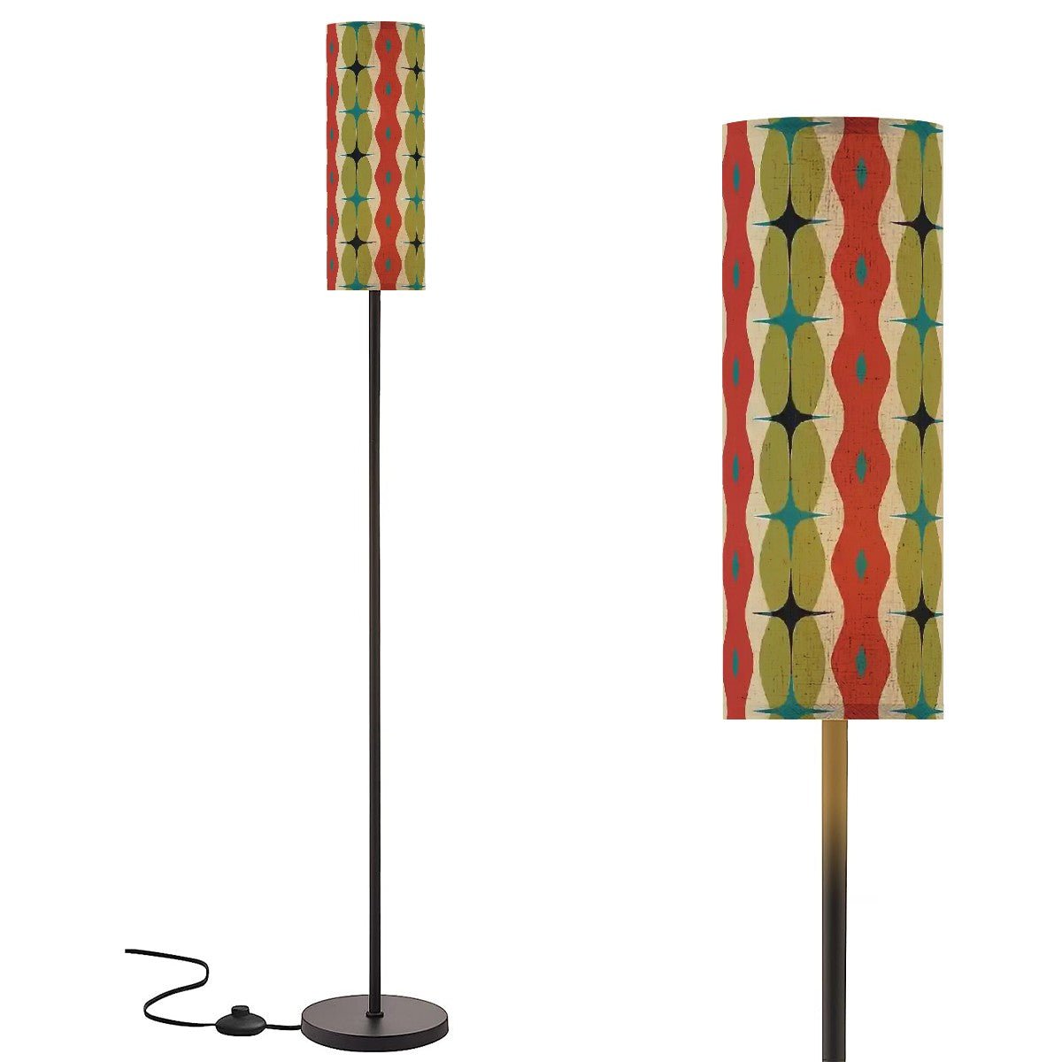 Kate McEnroe New York Retro Atomic Tall Floor Lamp, Mid Century Geometric Mod 50s Starburst Accent LightFloor LampsmWUKuhAZ5c