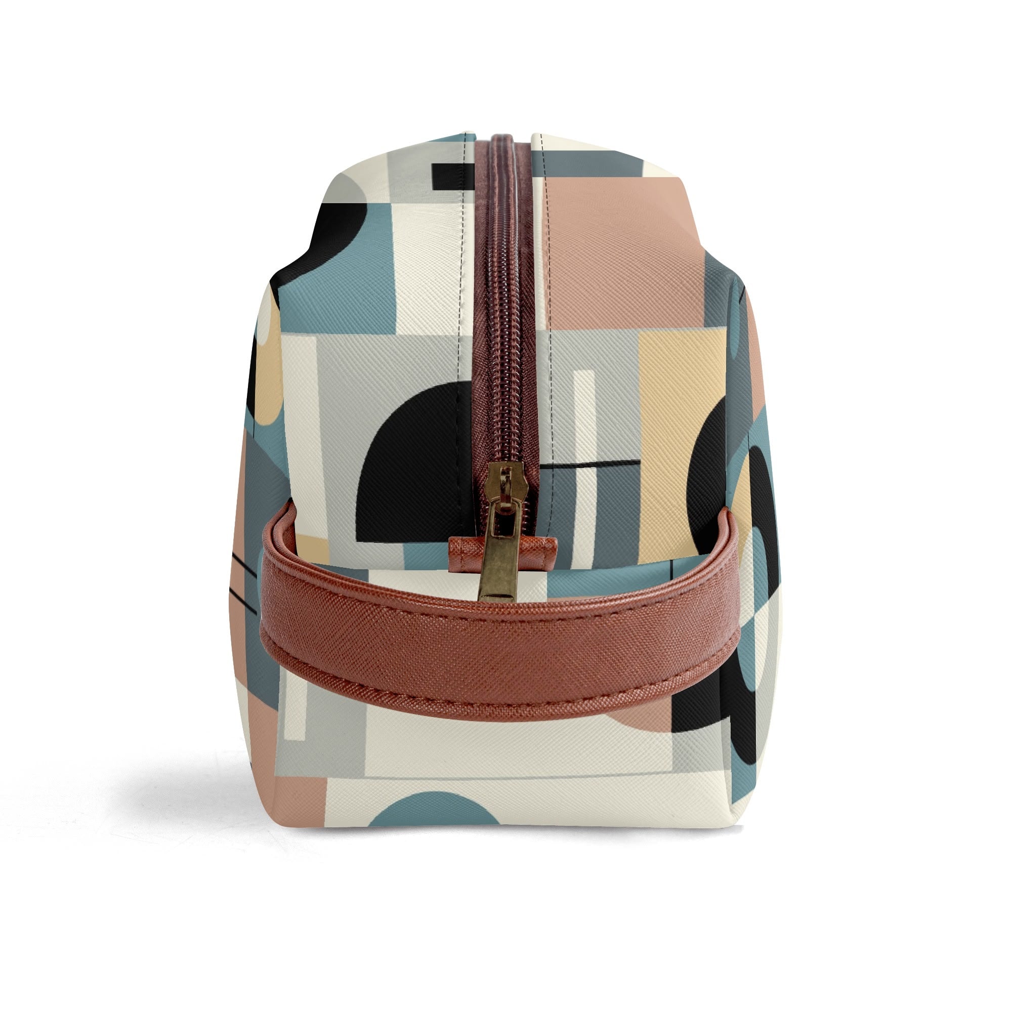 Kate McEnroe New York Retro Bauhaus Geometric Toiletry Bag, Mid Century Modern Mod Dopp Kit, 50s Abstract Travel OrganizerCosmetic &amp; Toiletry BagsWLXV5XXW - 1