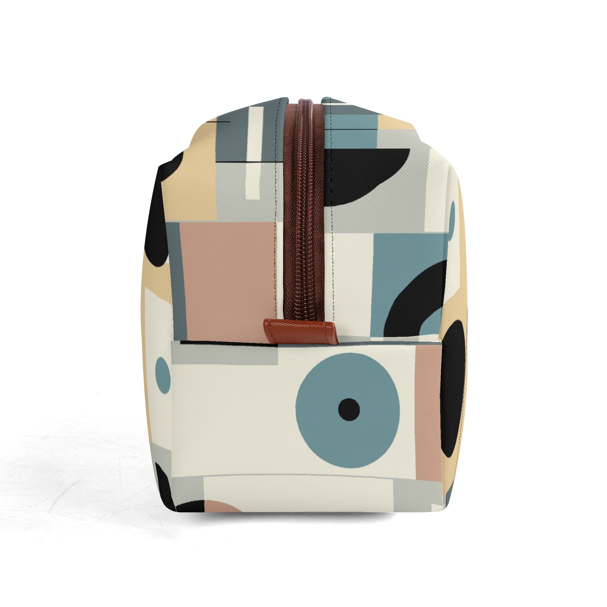 Kate McEnroe New York Retro Bauhaus Geometric Toiletry Bag, Mid Century Modern Mod Dopp Kit, 50s Abstract Travel OrganizerCosmetic &amp; Toiletry BagsWLXV5XXW - 1