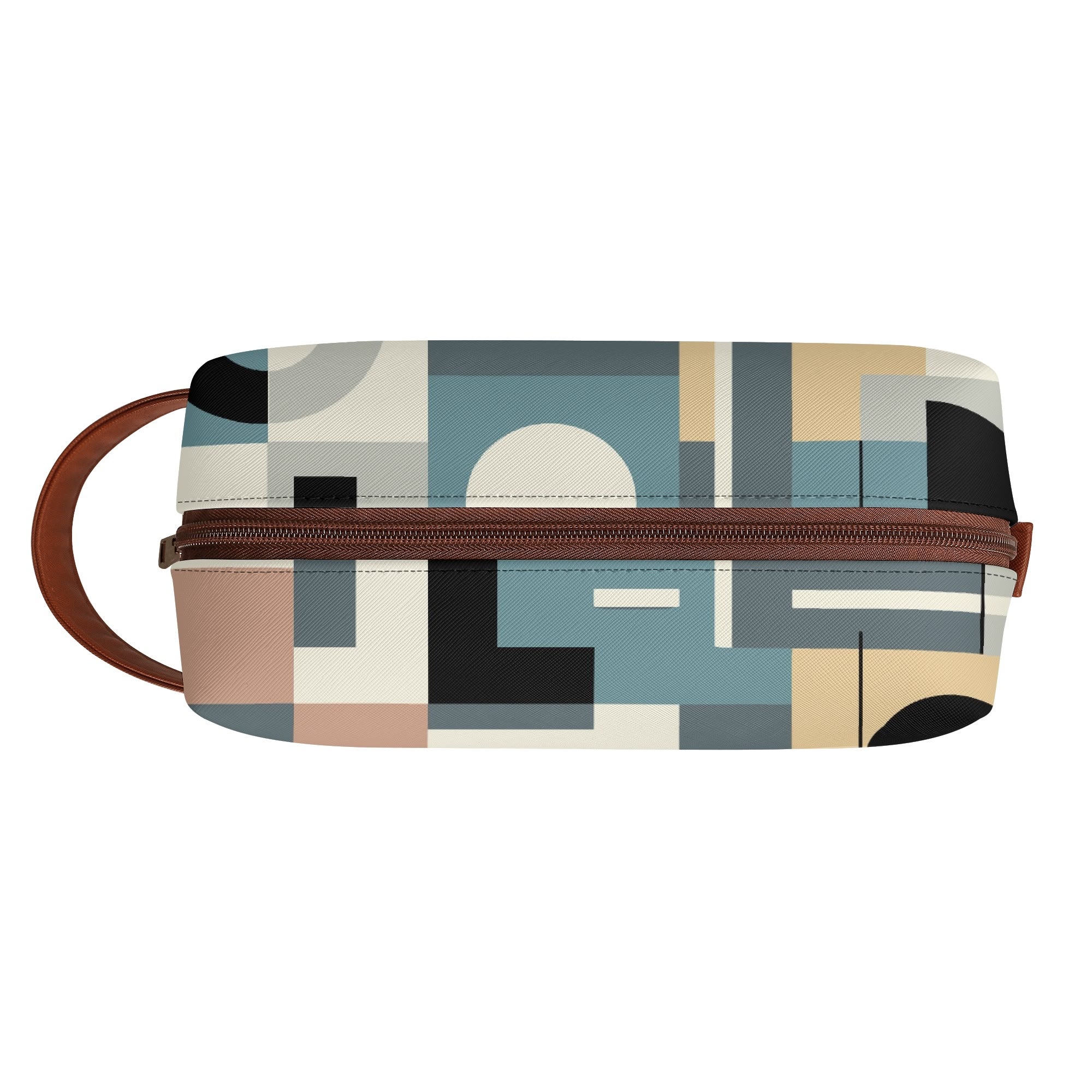Kate McEnroe New York Retro Bauhaus Geometric Toiletry Bag, Mid Century Modern Mod Dopp Kit, 50s Abstract Travel OrganizerCosmetic &amp; Toiletry BagsWLXV5XXW - 1