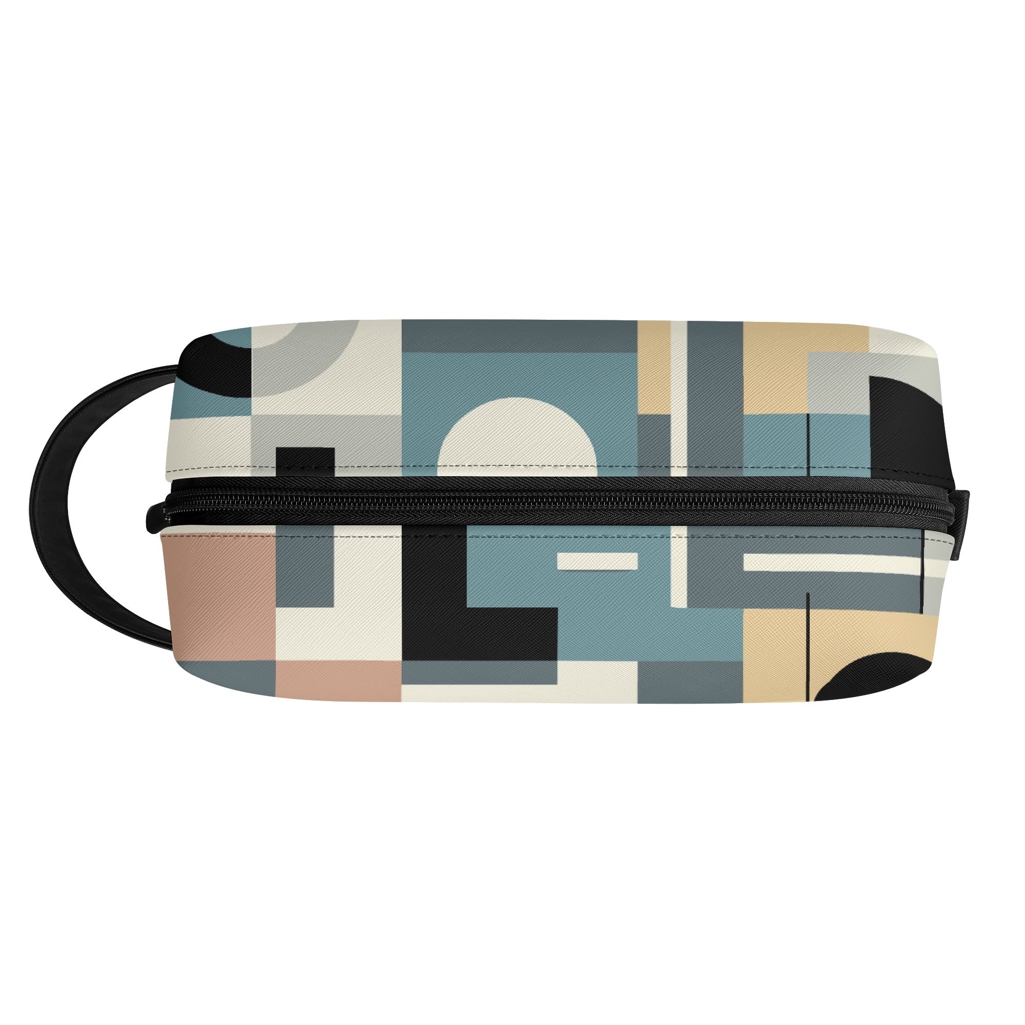 Kate McEnroe New York Retro Bauhaus Geometric Toiletry Bag, Mid Century Modern Mod Dopp Kit, 50s Abstract Travel OrganizerCosmetic &amp; Toiletry BagsWLXV5XXW - 2