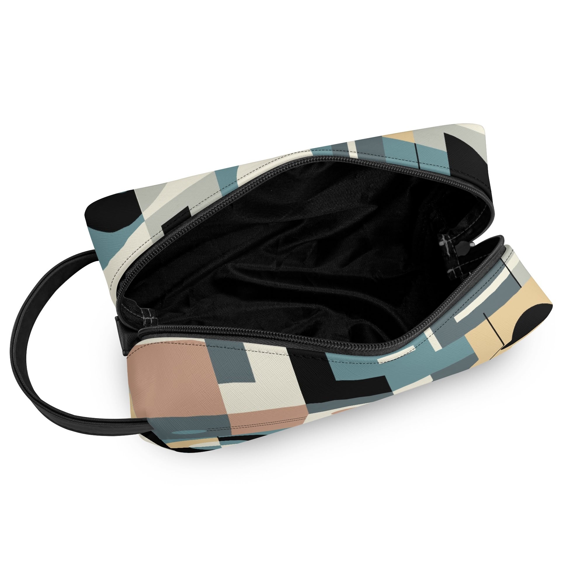 Kate McEnroe New York Retro Bauhaus Geometric Toiletry Bag, Mid Century Modern Mod Dopp Kit, 50s Abstract Travel OrganizerCosmetic &amp; Toiletry BagsWLXV5XXW - 2