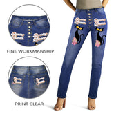 Kate McEnroe New York Retro Boho Atomic Cat Dancing Queen Denim JeansJeansD2886595