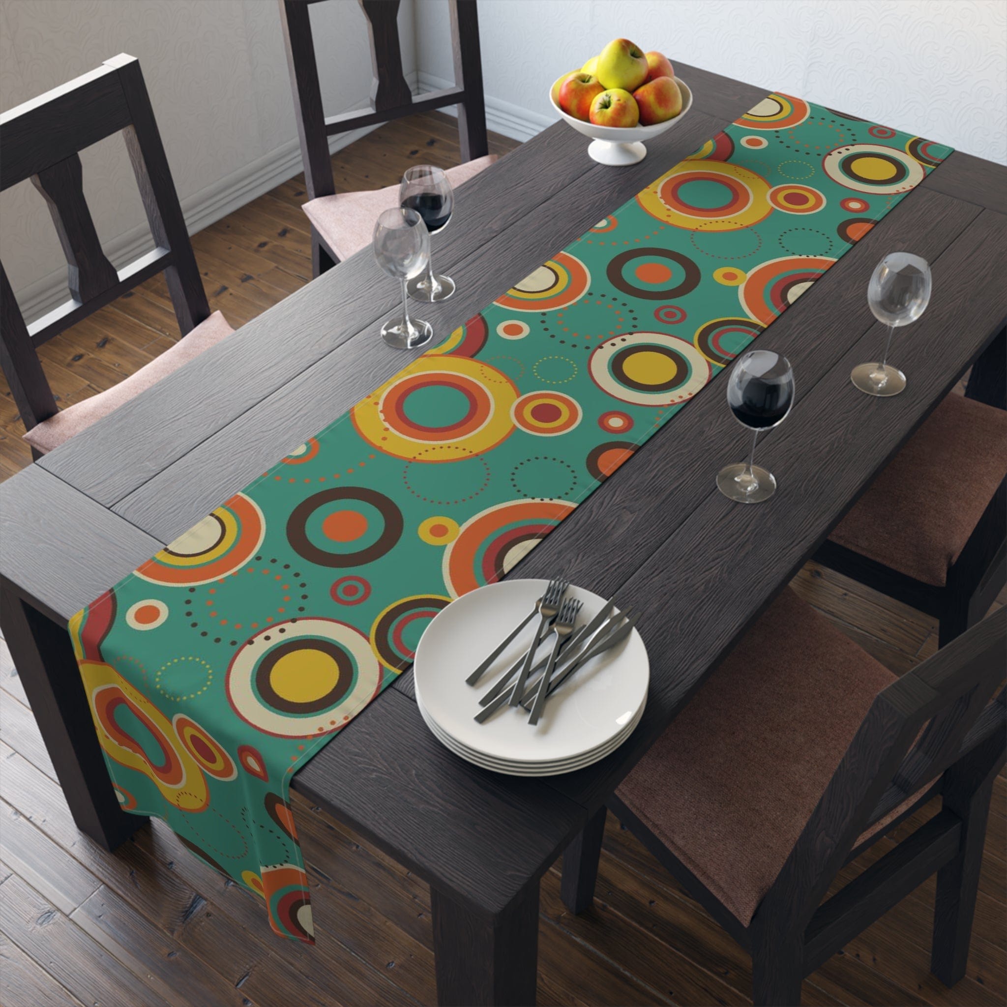 Kate McEnroe New York Retro Bold Geometric Circles Cotton Twill Table RunnerTable RunnersTableRunner - CottonTwill - 16x90 - 20220809195334821