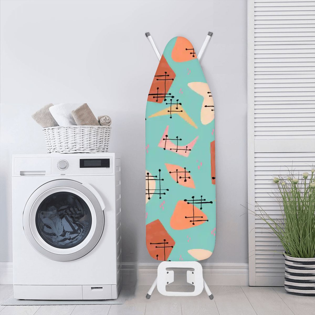 Kate McEnroe New York Retro Boomerang Ironing Board Cover, Mid Century Modern Starburst Laundry AccentIroning Board CoversJEQEJ4CHS8