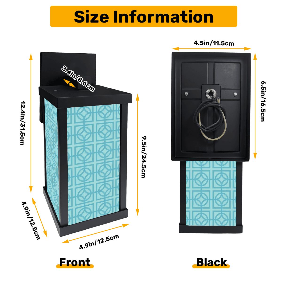 Kate McEnroe New York Retro Breeze Block Outdoor Sconce, Mid Mod Blue Wall Lantern, 50s Style Exterior Accent LightingOutdoor Wall LightsnHXuTYk0tM