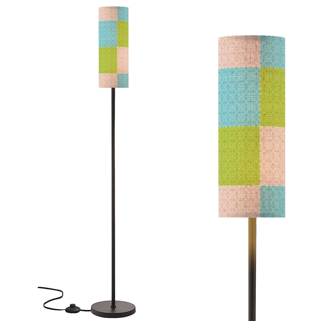Kate McEnroe New York Retro Breeze Block Tall Floor Lamp, Mid Century Modern Blue Green Pink LightingFloor Lamps4DlCJ0gxqI