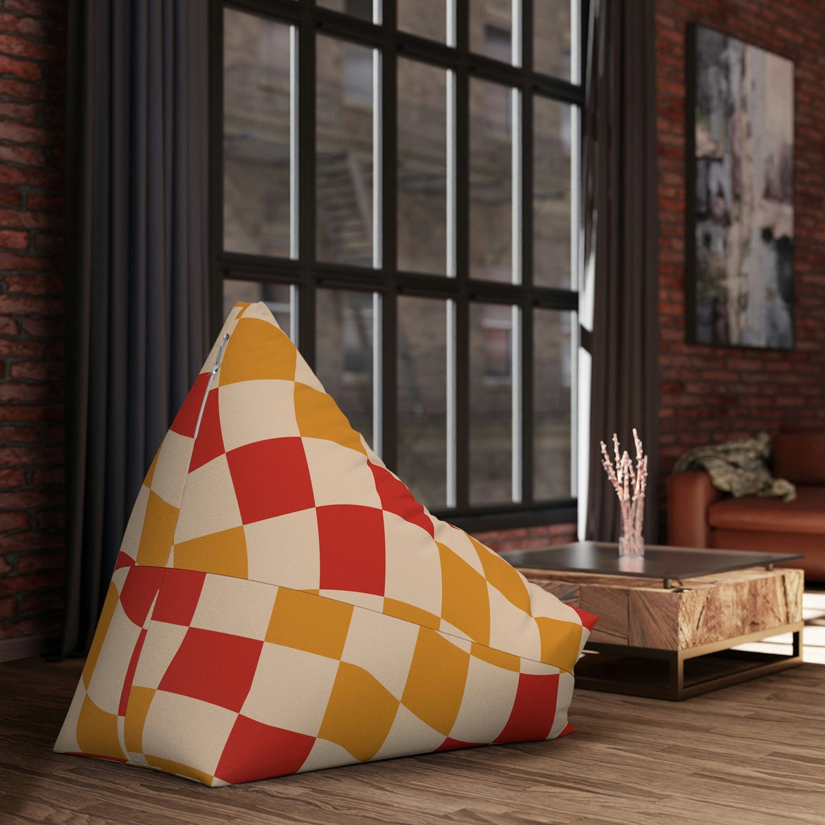 Kate McEnroe New York Retro Checkered Bean Bag Chair CoverBean Bag Chair Covers19511779487725676482