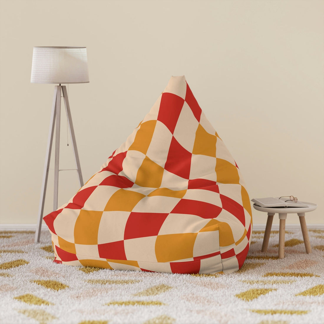 Kate McEnroe New York Retro Checkered Bean Bag Chair CoverBean Bag Chair Covers19511779487725676482