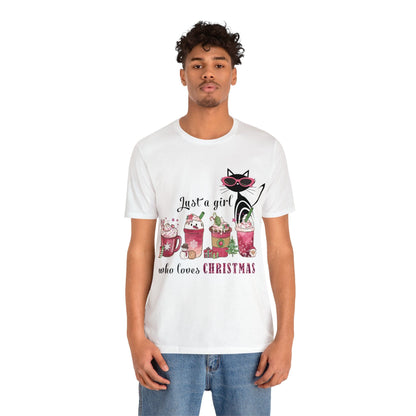 Printify Retro Christmas Atomic Cat T-Shirt, Holiday Graphic Tee, Sassy Cat Lover Gift, Festive Seasonal Shirt, Vintage Style Holiday Top T-Shirt