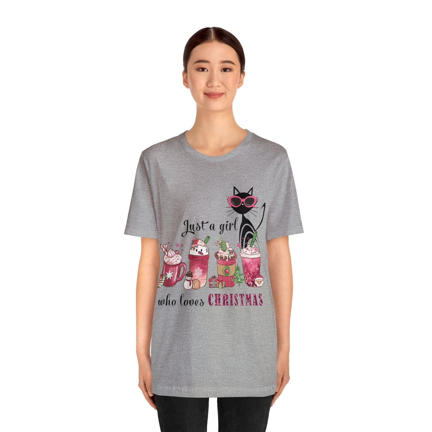 Printify Retro Christmas Atomic Cat T-Shirt, Holiday Graphic Tee, Sassy Cat Lover Gift, Festive Seasonal Shirt, Vintage Style Holiday Top T-Shirt