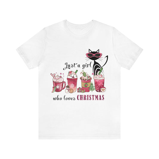 Printify Retro Christmas Atomic Cat T-Shirt, Holiday Graphic Tee, Sassy Cat Lover Gift, Festive Seasonal Shirt, Vintage Style Holiday Top T-Shirt White / S 18500640181444149832