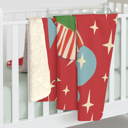 Kate McEnroe New York Retro Christmas Blanket Mid Century Modern Atomic Starburst ThrowBlankets11290389129085427950