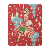 Kate McEnroe New York Retro Christmas Blanket Mid Century Modern Atomic Starburst ThrowBlankets11290389129085427950