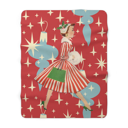 Kate McEnroe New York Retro Christmas Blanket Mid Century Modern Atomic Starburst ThrowBlankets11290389129085427950