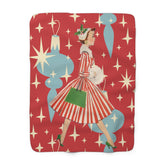 Kate McEnroe New York Retro Christmas Blanket Mid Century Modern Atomic Starburst ThrowBlankets76013277066806817236