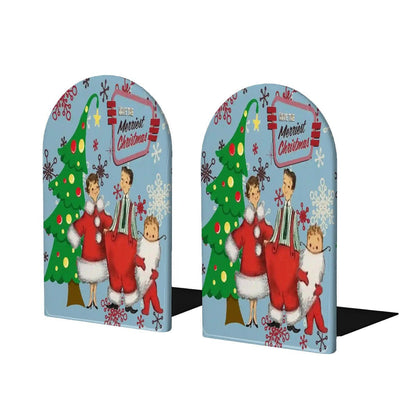 Kate McEnroe New York Retro Christmas Bookends Santa Family Holiday Mid Century 1950sBookends4vlzqqIpU1