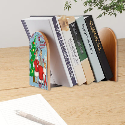 Kate McEnroe New York Retro Christmas Bookends Santa Family Holiday Mid Century 1950sBookends4vlzqqIpU1