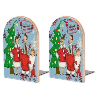 Kate McEnroe New York Retro Christmas Bookends Santa Family Holiday Mid Century 1950sBookends4vlzqqIpU1